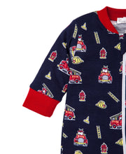 Load image into Gallery viewer, PJs Fusty Fire Trucks Footie w/ Zip PRT - Multi