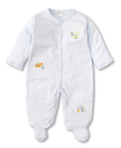 Dino Dash Footie STR - Light Blue