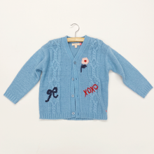 Load image into Gallery viewer, Girls Grandpa Sweater - Baby Blue