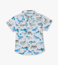 Load image into Gallery viewer, Whales Baby Button Down Shirt - White