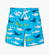 Load image into Gallery viewer, Great White Shark Swim Trunks - Blue Atoll
