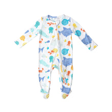 Load image into Gallery viewer, Dashed Underwater/White 2 Way  Zipper Footie