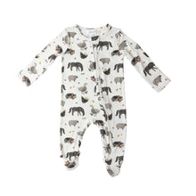 Load image into Gallery viewer, Farm Animals/ Black And White 2 Way  Zipper Footie
