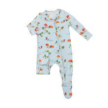 Load image into Gallery viewer, Fishing Animals/Blue 2 Way Ruffle  Zipper Footie