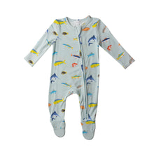 Load image into Gallery viewer, Tropical Fish Boy/Blue 2 Way Zipper  Footie