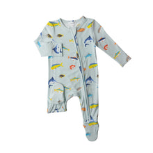Load image into Gallery viewer, Tropical Fish Boy/Blue 2 Way Zipper  Footie