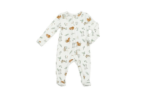 Delicate Woodland Zipper Footie
