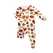 Load image into Gallery viewer, Fall Leaves Zipper Footie Multi