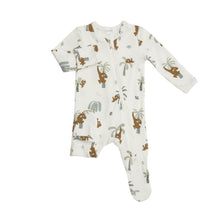 Load image into Gallery viewer, Orangutan Zipper Footie Cream