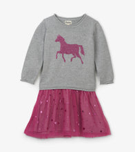 Load image into Gallery viewer, Sparkle Horse Drop Waist Tulle Dress