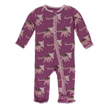 Load image into Gallery viewer, Print Muffin Ruffle Coverall with Zipper - Amethyst Kosmoceratops