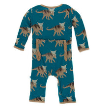 Load image into Gallery viewer, Print Coverall with Zipper - Heritage Blue Kosmoceratops