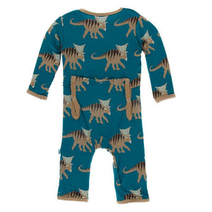 Print Coverall with Zipper - Heritage Blue Kosmoceratops