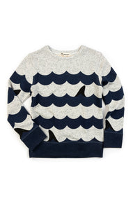 Striped Crewneck - Suns Out, Fins Out - Speckled Cloud Heather