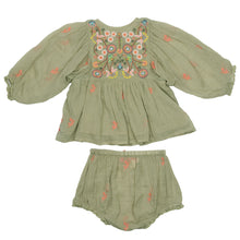 Load image into Gallery viewer, Ava Bella 2-Piece Set - Green Tea With Multi Embroidery