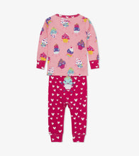 Load image into Gallery viewer, Dancing Cupcakes Organic Cotton Baby Pajama Set - Candy Pink