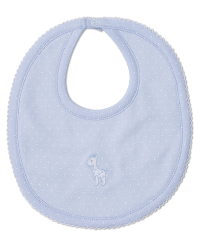 Pique Giraffe Family Bib Dot - Blue