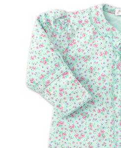 Dusty Rose Footie - Mint Print