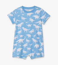 Load image into Gallery viewer, Dino Silhouettes Baby Romper - Baltic Sea