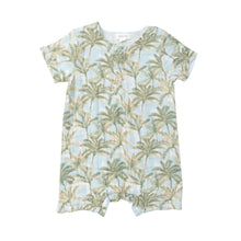 Load image into Gallery viewer, Palm Birds/Corydalis Blue Henley  Shortall