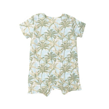 Load image into Gallery viewer, Palm Birds/Corydalis Blue Henley  Shortall