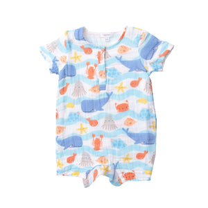 Wavey Sea Creatures/Multi Henley  Shortall