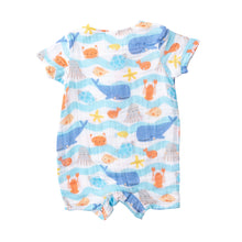 Load image into Gallery viewer, Wavey Sea Creatures/Multi Henley  Shortall