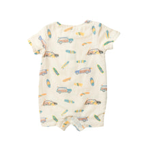 Load image into Gallery viewer, Woody Surf Sharks/Tan Henley Shortall
