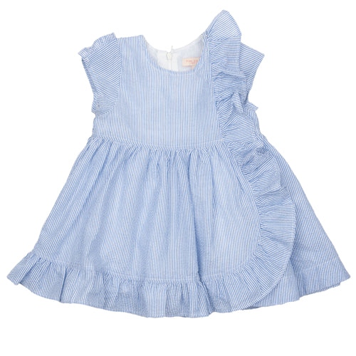 Cher Dress - Blue Seersucker
