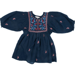 Baby Ava Bella Dress - Dress Blues w/Multi Embroidery