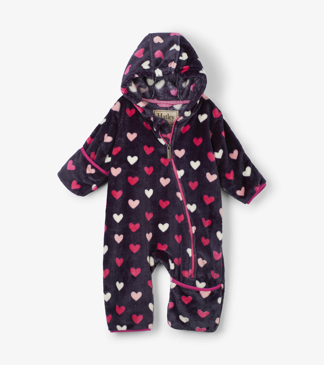 Lovey Hearts Fuzzy Fleece Baby Bundler