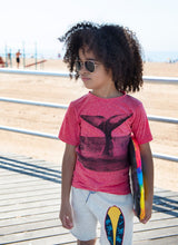 Load image into Gallery viewer, Graphic Short Sleeve Tee - Whale of a Tail - True Red Heather