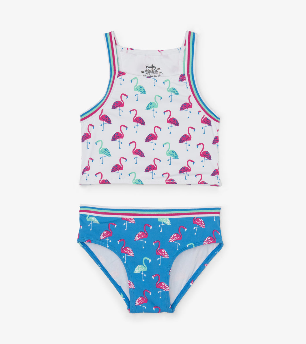 Fancy Flamingos Tankini Set - White