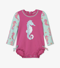 Load image into Gallery viewer, Fantastical Seahorses Baby Rashguard Swimsuit