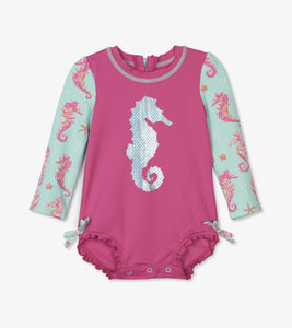 Fantastical Seahorses Baby Rashguard Swimsuit