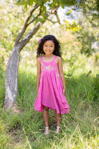 Floral Trail Dress - Fuschia