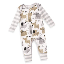 Load image into Gallery viewer, Puppy Dogs Romper - Grey/Tan