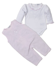 Load image into Gallery viewer, Pique Giraffe Family Velour Overall Set MIX - White/Pink