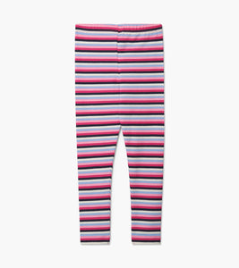 Pink Denim Stripe Leggings - Cabaret