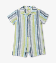 Load image into Gallery viewer, Seaside Stripe Baby Woven Romper - Morrocan Blue