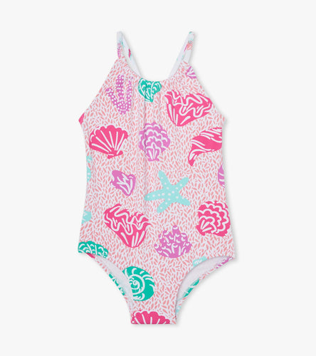 Abstract Sea Life Swimsuits - Carmine Rose