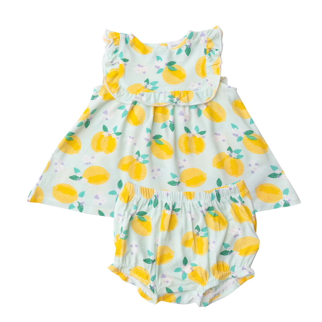 Lemons/ Blue Ruffle Top & Bloomer