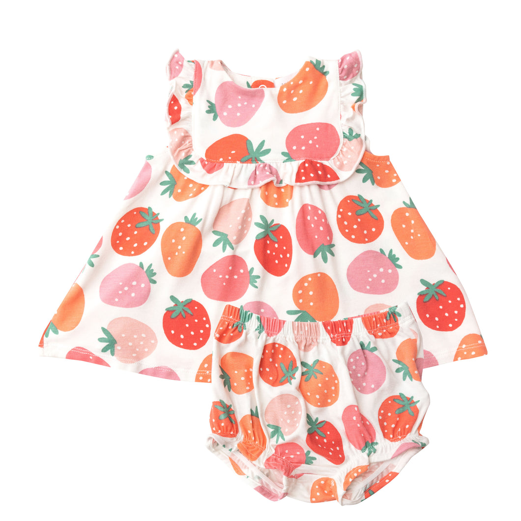 Strawberries Ruffle Top & Bloomer