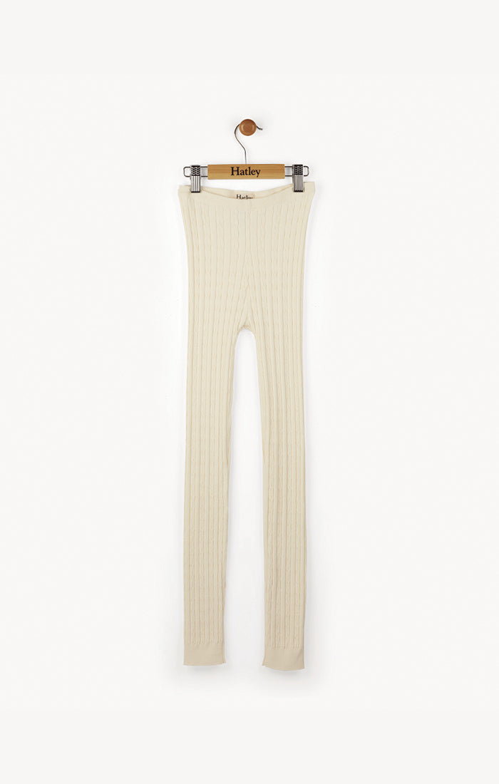Cream Cable Knit Leggings