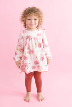Load image into Gallery viewer, Bordeaux Ruffle Sleeved Dress And  Legging