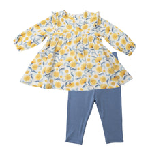 Load image into Gallery viewer, Marigold Swirl Ruffle Sleeved Dress  And Legging