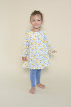 Load image into Gallery viewer, Marigold Swirl Ruffle Sleeved Dress  And Legging