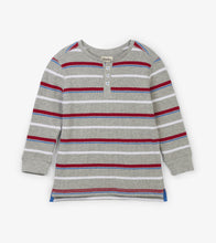 Load image into Gallery viewer, Crimson Stripe Long Sleeve Henley