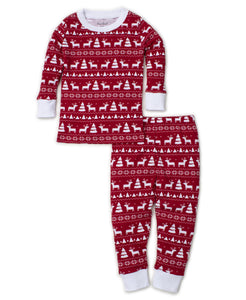 Pjs Christmas Deer Pajama Set Snug - Red