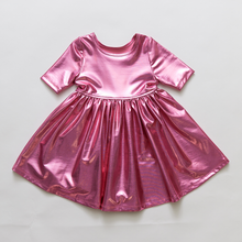 Load image into Gallery viewer, Girls Steph Dress - Pink Lame